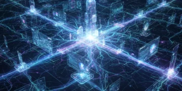 Futuristic global network representing 6G connectivity trials