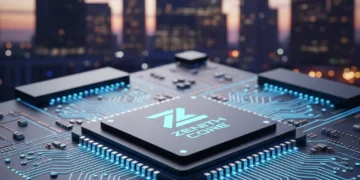 Advanced 5G mobile chipset with intricate circuitry for next-gen devices