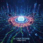 AI brain protecting a digital network from cyber threats
