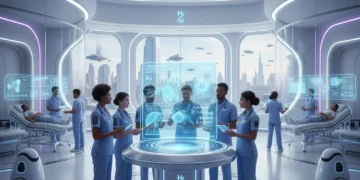 AI healthcare breakthroughs transforming patient care in a modern hospital
