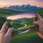 Master Mobile Photography AI: 5 Hacks for Stunning Shots Person using smartphone for AI-enhanced mobile photography