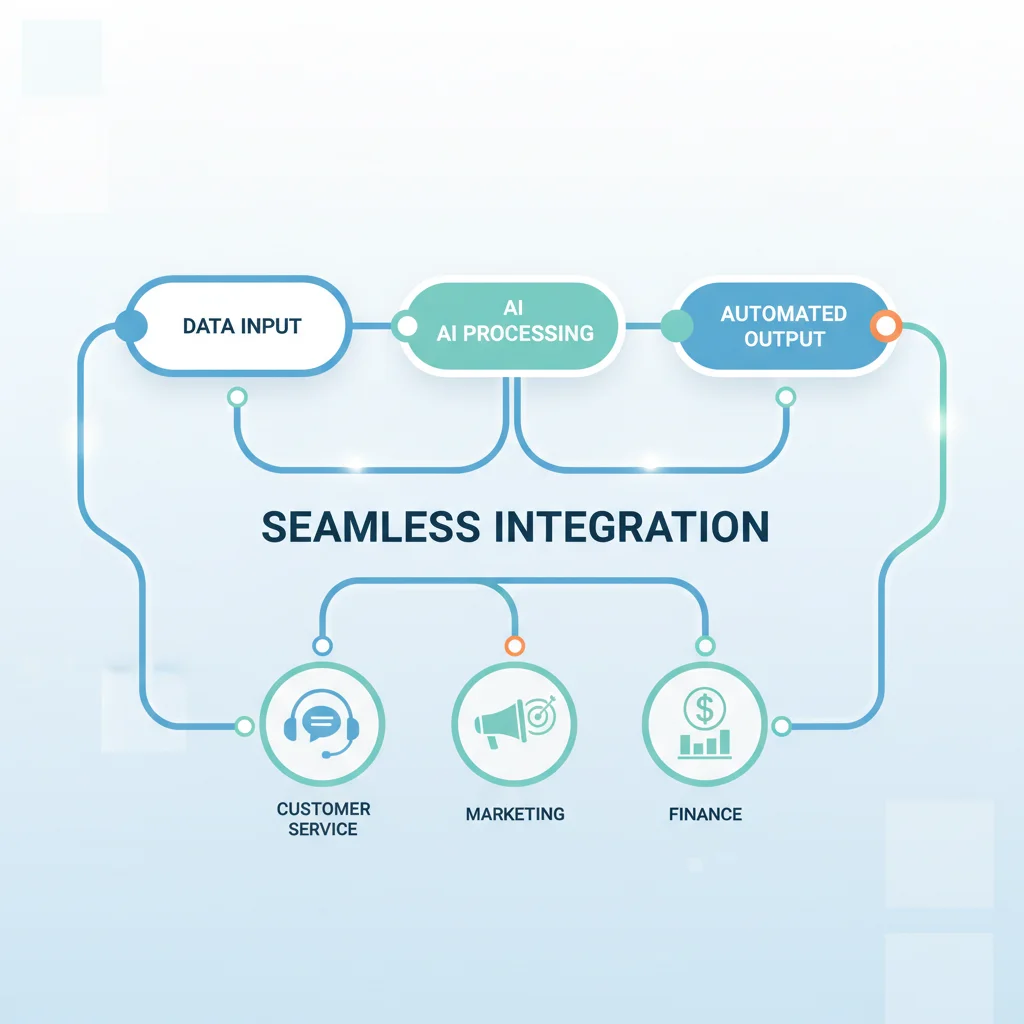 Simplified workflow illustrating AI integration for seamless business processes.
