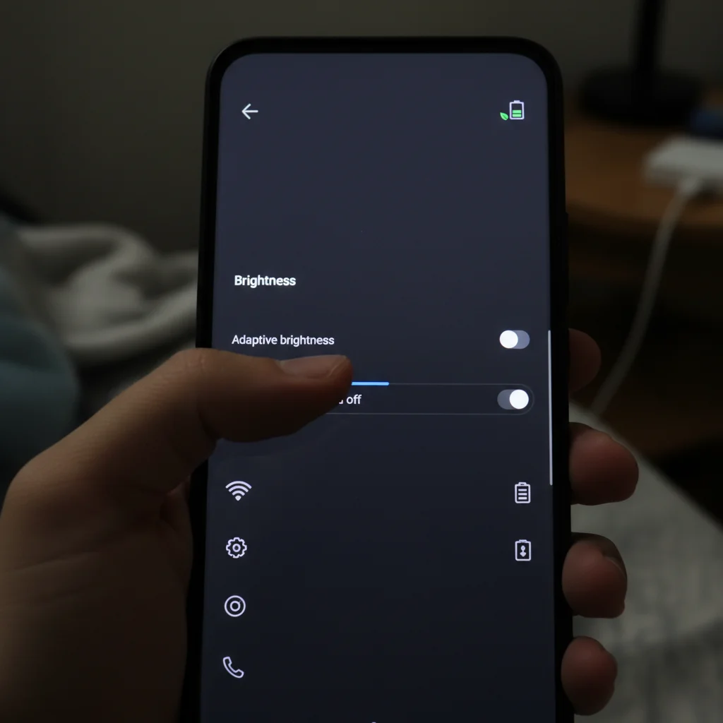 Adjusting screen brightness and dark mode on Android 14