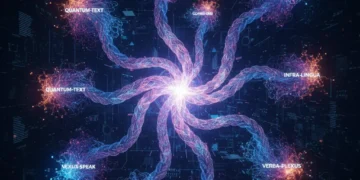 Futuristic digital network representing emerging AI language models