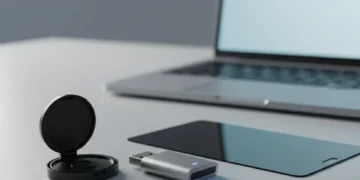 Collection of essential digital privacy gadgets on a desk