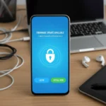 Firmware Updates: Boosting Gadget Security & Performance Smartphone displaying firmware update notification with a security padlock