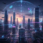 Future Connectivity: New Standards Shaping 5G and Beyond Futuristic city with glowing data lines representing advanced connectivity