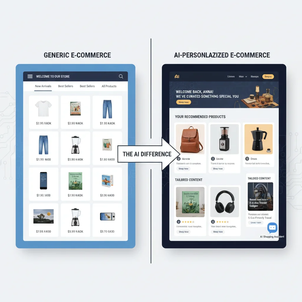 Comparison of generic vs. AI-personalized online shopping experience