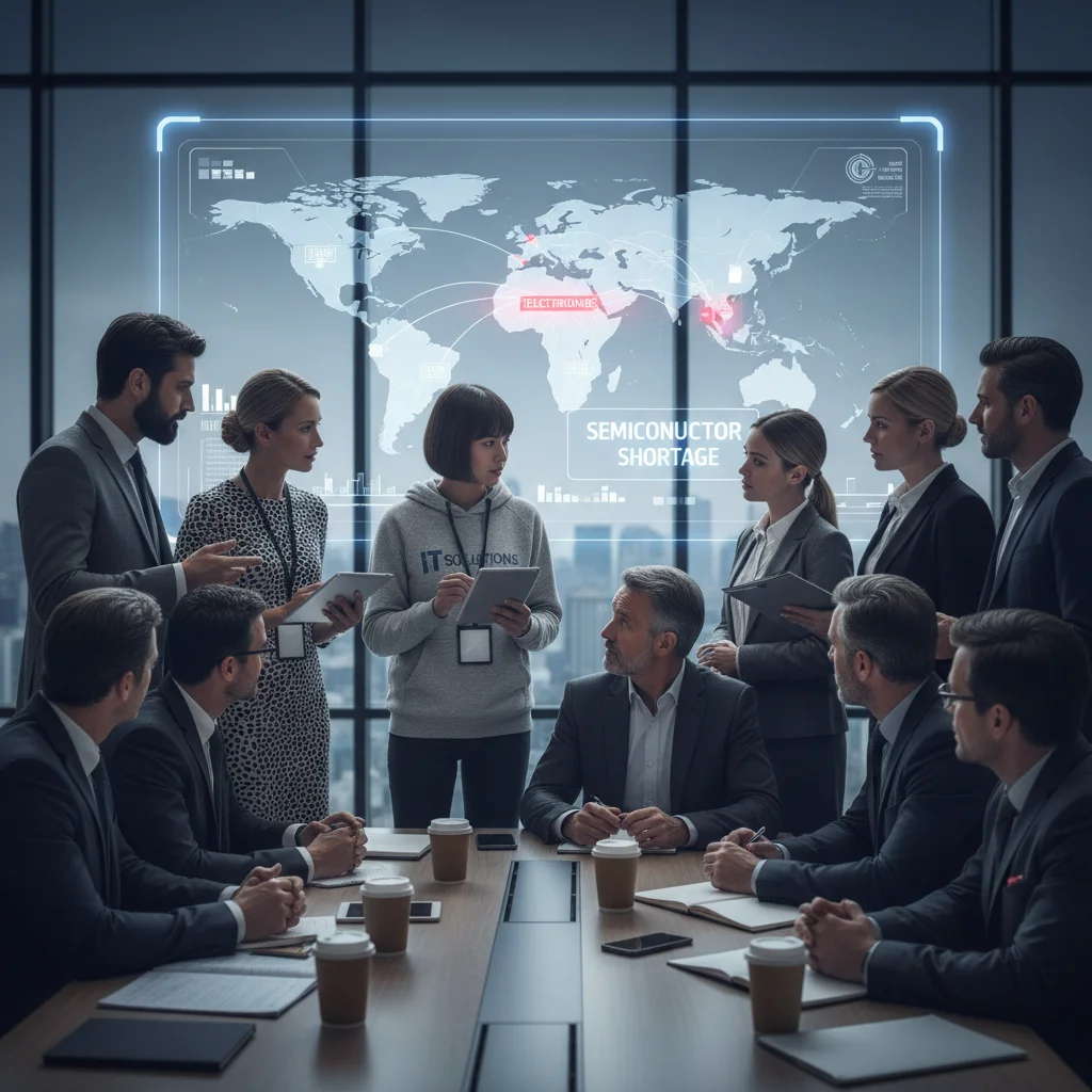 Industry professionals collaborating on global supply chain solutions