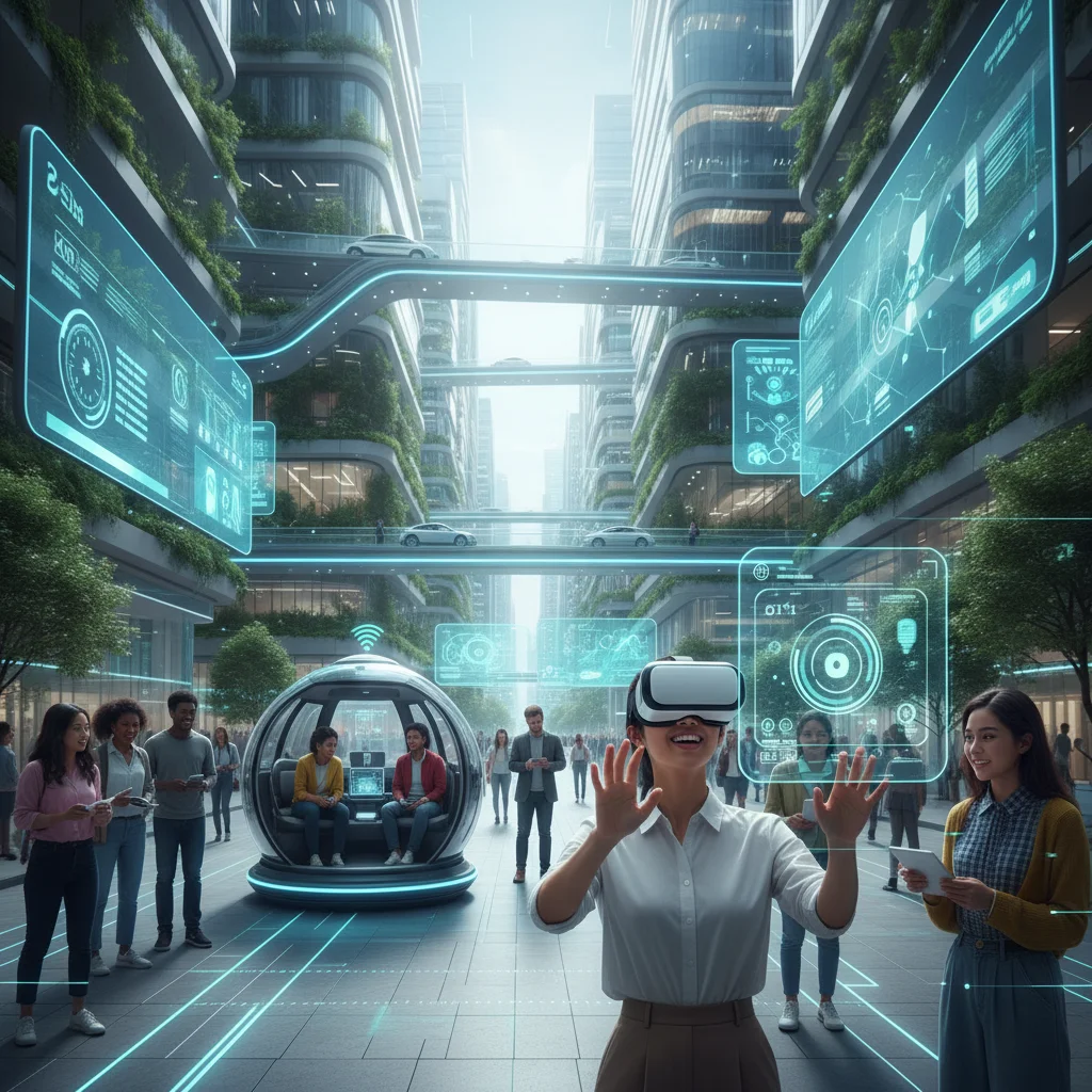 People interacting with smart devices in an interconnected environment