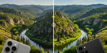 iPhone 16 vs Galaxy S26 camera comparison landscape shot