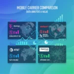 Choosing the Right Mobile Plan: A Data Analysis for Optimal Value Infographic comparing four major mobile carriers' data, costs, and coverage for optimal plan selection.
