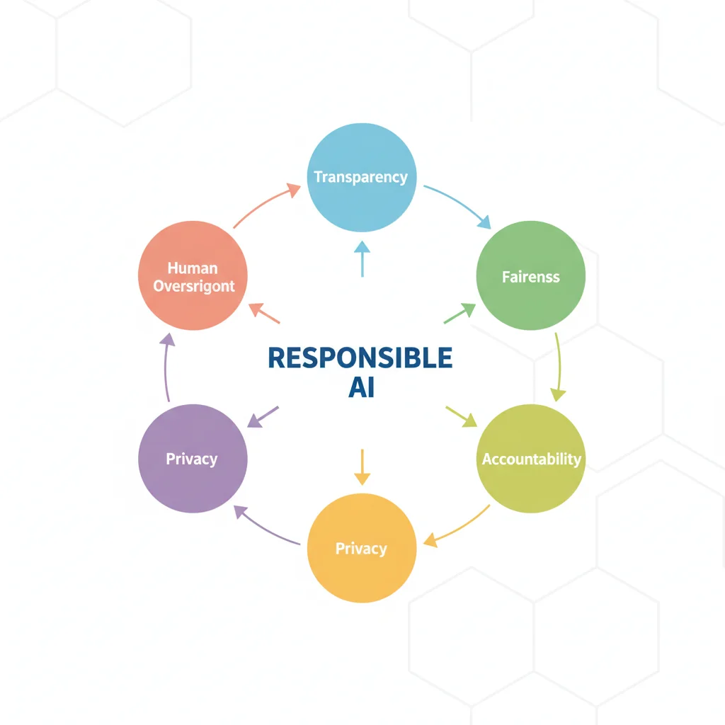 Infographic depicting core principles of responsible AI development