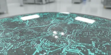 Advanced semiconductor wafer with intricate circuits