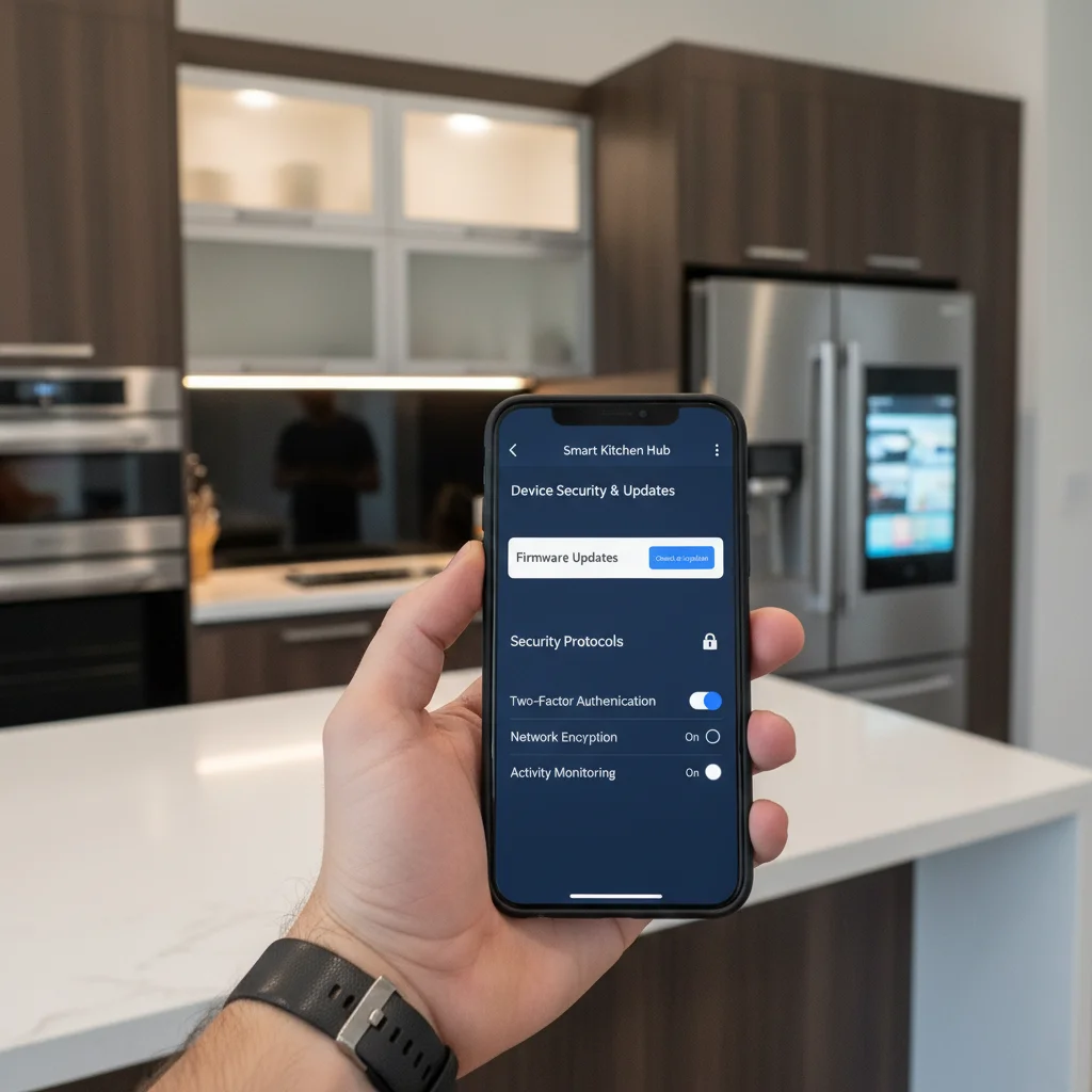 Smartphone managing smart appliance security settings